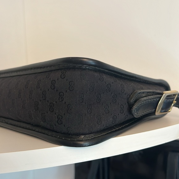 GUCCI black canvas and leather crossbody vintage purse bag - Picture 16 of 17